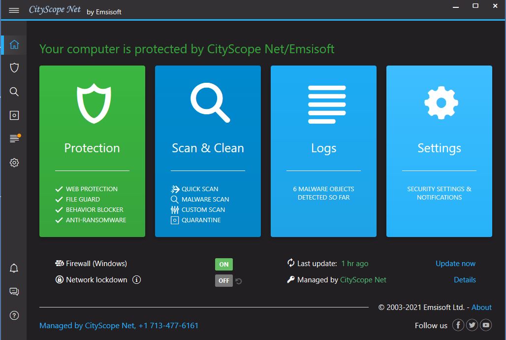 CityScope Net and Emsisoft Protect you from Ransomware