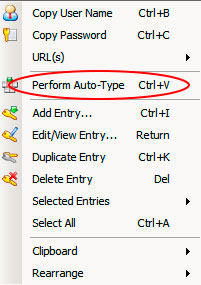 Perform Auto-Type in Keepass